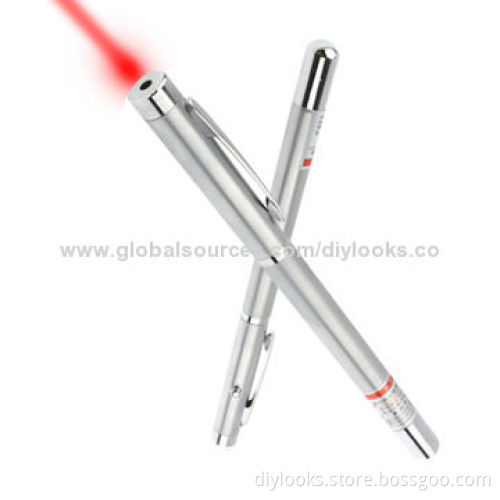 4mW 650nm Wavelength Red Beam Senior Teaching Laser Pointer, Silver